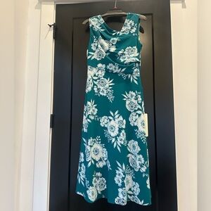 Elegant Teal Floral Dress